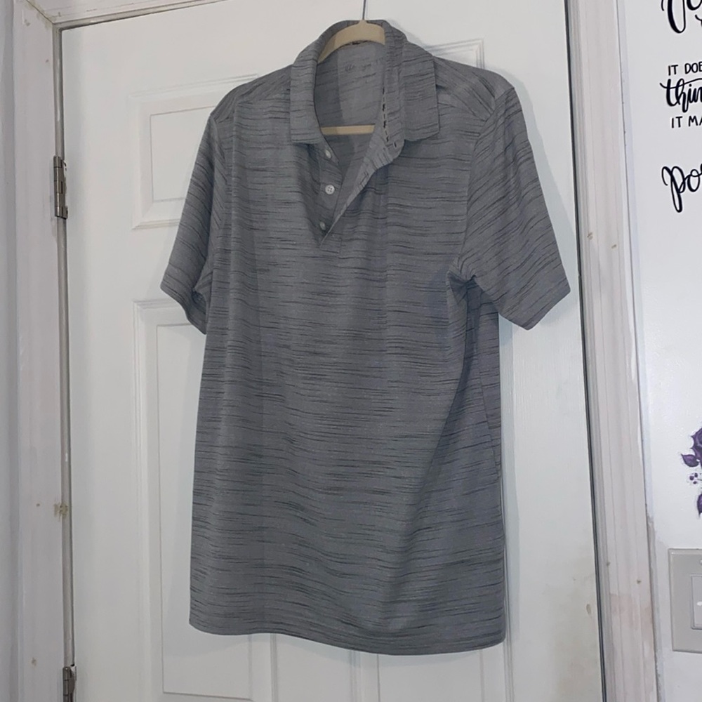 Walter Hagen Clubhouse Striation Gray Men's Polo Shirt